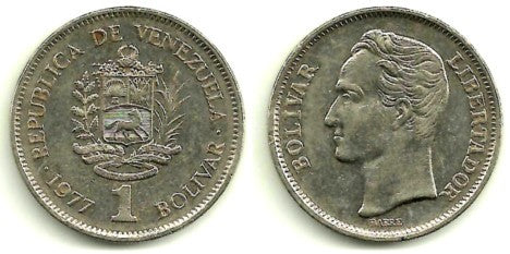 (Y52) Venezuela. 1977. 1 Bolivar (MBC)
