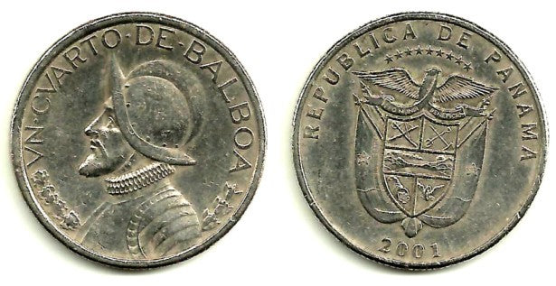 (128) Panamá. 2001. ¼ Balboa (MBC+)
