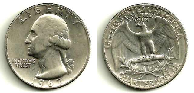 (164a) Estados Unidos de América. 1967. Quarter Dollar (BC+)