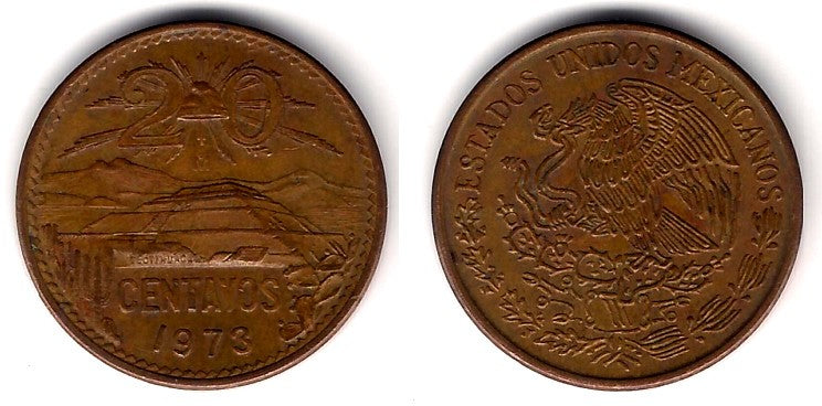 (441) Estados Unidos Mexicanos. 1973. 20 Centavos (MBC+)