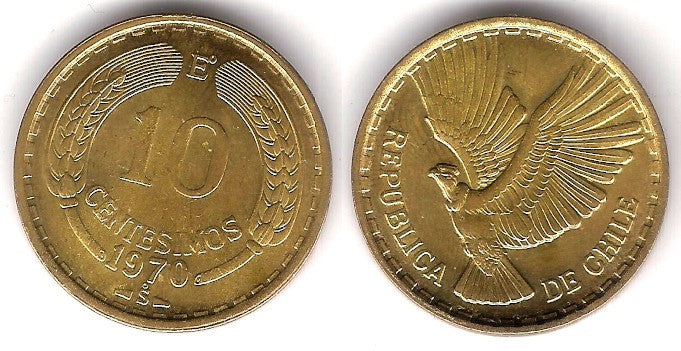 (191) Chile. 1970. 10 Centesimos (SC)