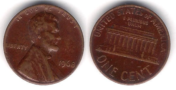 (201) Estados Unidos de América. 1968. 1 Cent (MBC)