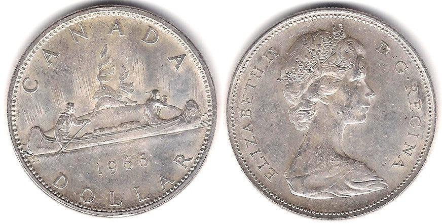 (64.1) Canadá. 1966. 1 Dollar (MBC+) (Plata)