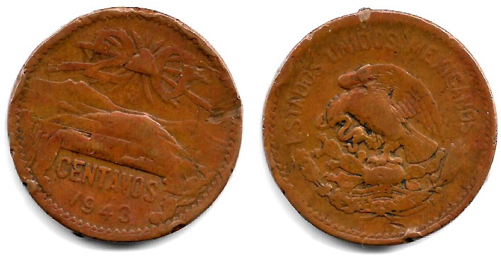 (438) Estados Unidos Mexicanos. 1943. 20 Centavos (BC-)