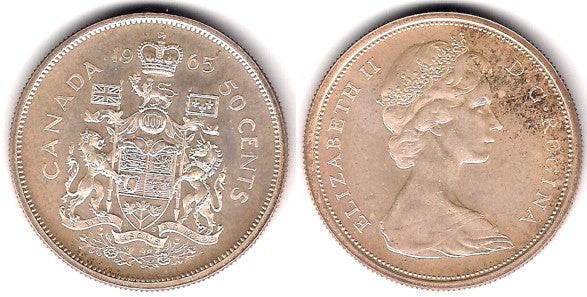 (63) Canadá. 1965. 50 Cents (EBC+) (Plata)