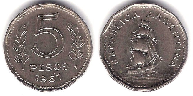 (59) Argentina. 1967. 5 Pesos (MBC-)