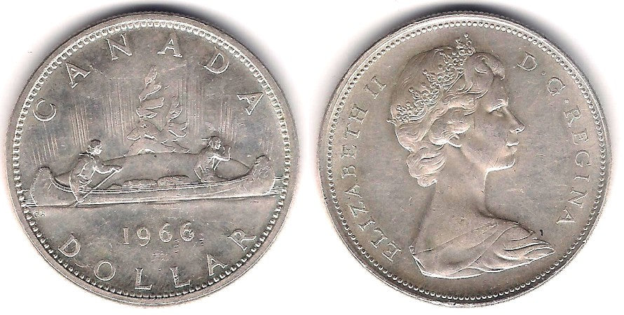 (64.1) Canadá. 1966. 1 Dollar (EBC) (Plata)