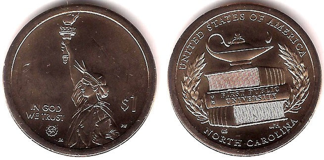 Estados Unidos de América. 2021(P). 1 Dollar (SC) North Carolina