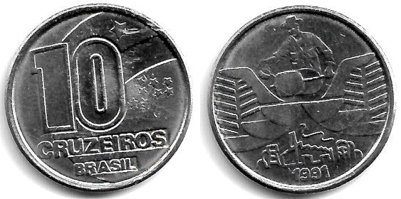 (619.1) Brasil. 1991. 10 Cruzeiros (MBC+)