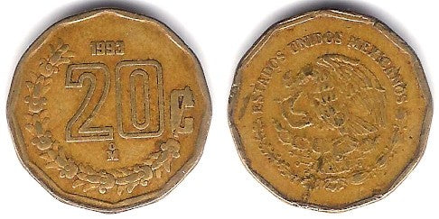 (548) Estados Unidos Mexicanos. 1993. 20 Centavos (MBC-)