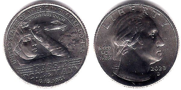 Estados Unidos de América. 2023(D). Quarter Dollar (SC) Bessie Coleman