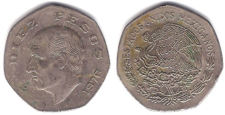 (477.1) Estados Unidos Mexicanos. 1976. 10 Pesos (BC+)