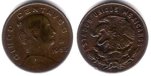 (426) Estados Unidos Mexicanos. 1963. 5 Centavos (MBC+)