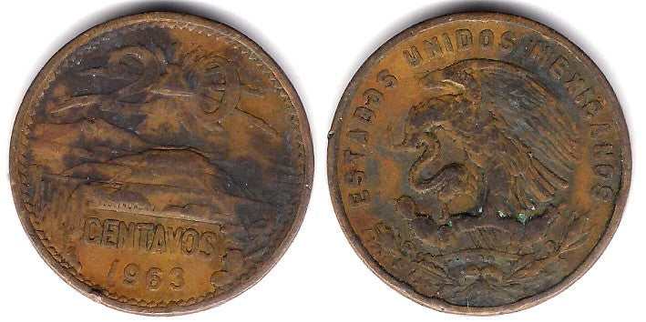 (440) Estados Unidos Mexicanos. 1963. 20 Centavos (BC)