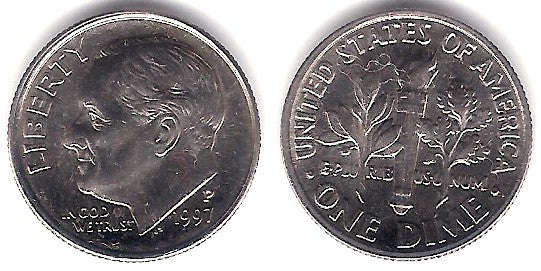 (195a) Estados Unidos de América. 1997(P). 1 Dime (EBC)
