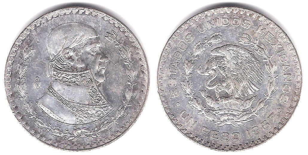 (459) Estados Unidos Mexicanos. 1967. 1 Peso (EBC) (Plata)