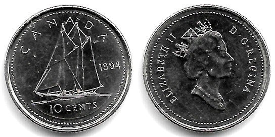 (183) Canadá. 1994. 10 Cents (EBC)