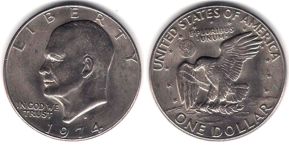 (203) Estados Unidos de América. 1974(D). 1 Dollar (EBC)