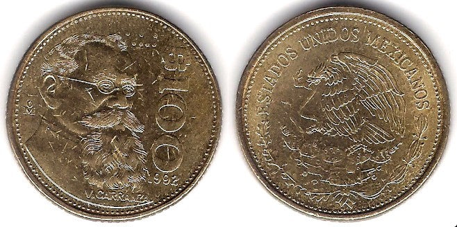 (493) Estados Unidos Mexicanos. 1992. 100 Pesos (EBC+)