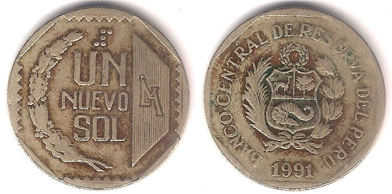 (308.1) Perú. 1991. 1 Nuevo Sol (BC/BC+)
