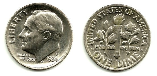 (195a) Estados Unidos de América. 1984(P). 1 Dime (EBC)