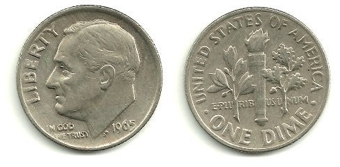 (195a) Estados Unidos de América. 1965. 1 Dime (MBC)
