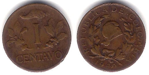 (205) Colombia. 1949. 1 Centavo (MBC)