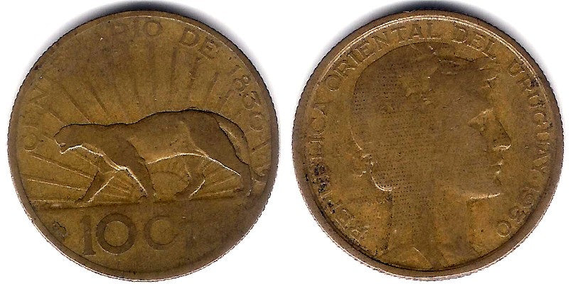 (25) Uruguay. 1930. 10 Centesimos (BC)