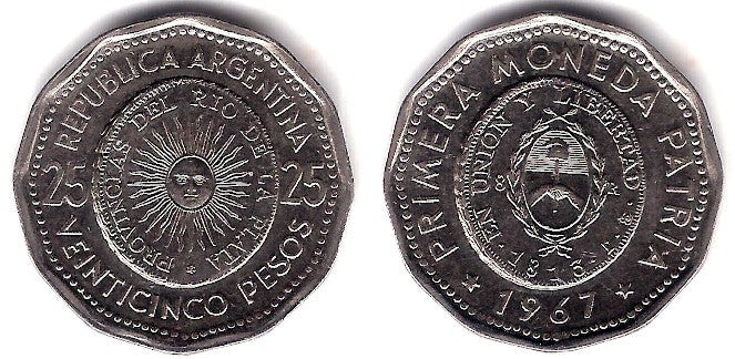 (61) Argentina. 1967. 25 Pesos (EBC+)