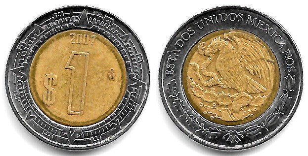 (603) Estados Unidos Mexicanos. 2007. 1 Peso (MBC)