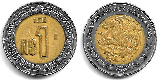 (550) Estados Unidos Mexicanos. 1993. 1 Peso (MBC-)