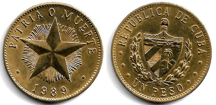 (105) Cuba. 1989. 1 Peso (EBC+)