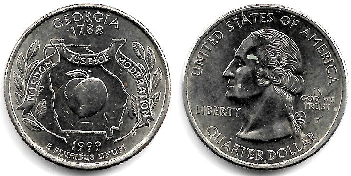 (296) Estados Unidos de América. 1999(D). Quarter Dollar (EBC) Georgia