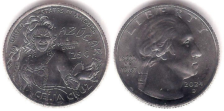 Estado Unidos de América. 2024(D). Quarter Dollar (SC) Celia Cruz