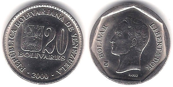 (Y81) Venezuela. 2000. 20 Bolivares (EBC+)