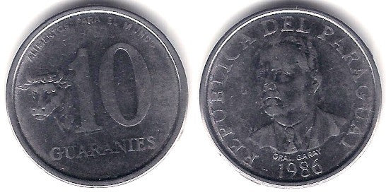 (167) Paraguay. 1986. 10 Guaranies (EBC)