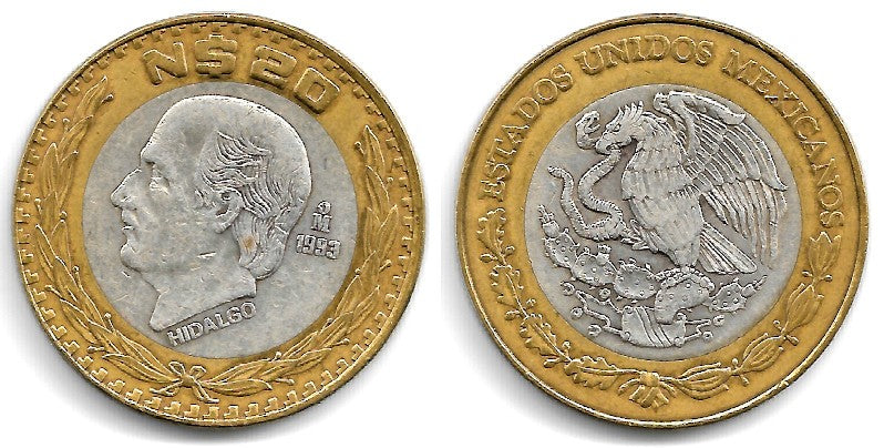 (561) Estados Unidos Mexicanos. 1993. 20 Nuevos Pesos (MBC-)