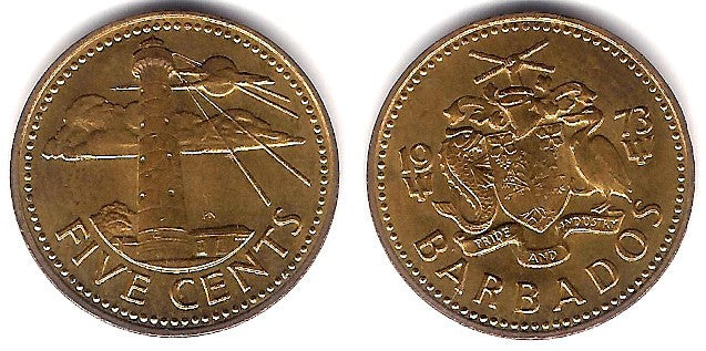 (11) Barbados. 1973. 5 Cents (EBC+)