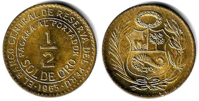 (220.5) Perú. 1965. ½ Sol de Oro (EBC-)