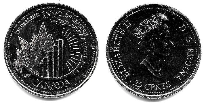 (353) Canadá. 1999. 25 Cents (SC)