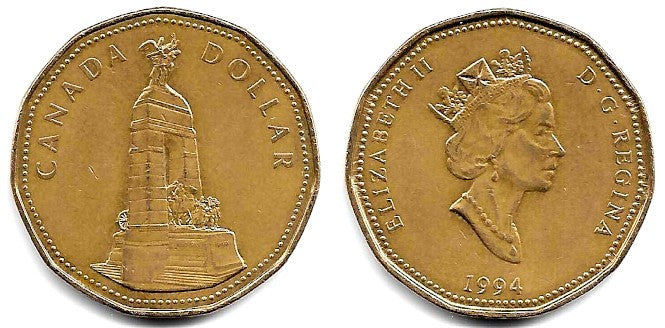 (248) Canadá. 1994. 1 Dollar (MBC-)