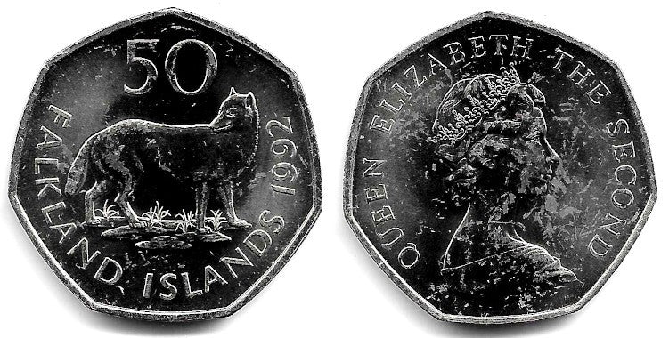 (14.1) Islas Malvinas. 1992. 50 Pence (SC-)