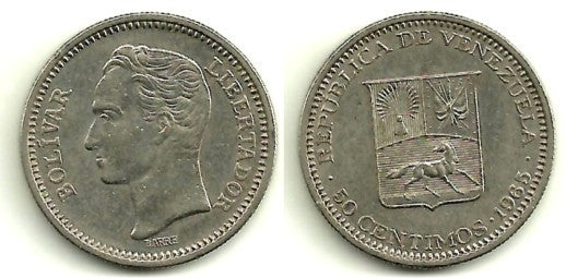 (Y41) Venezuela. 1965. 50 Centimos (MBC)