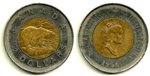 (270) Canadá. 1996. 2 Dollars (BC)
