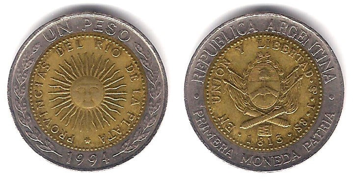 (112.1) Argentina. 1994. 1 Peso (MBC-)