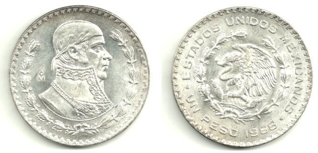 (459) Estados Unidos Mexicanos. 1966. 1 Peso (EBC) (Plata)