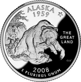 (424) Estados Unidos de América. 2008(P). Quarter Dollar (SC) Alaska