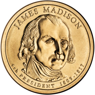 (404) Estados Unidos de América. 2007(D). 1 Dollar (SC) James Madison