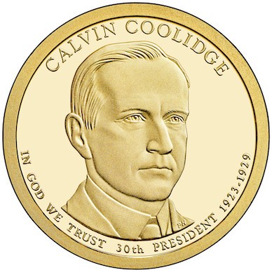 Estados Unidos de América. 2014(P). 1 Dollar (SC) Calvin Coolidge
