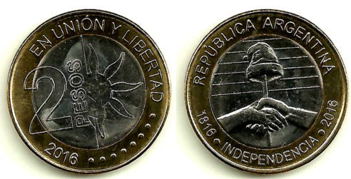 Argentina. 2016. 2 Pesos (SC)